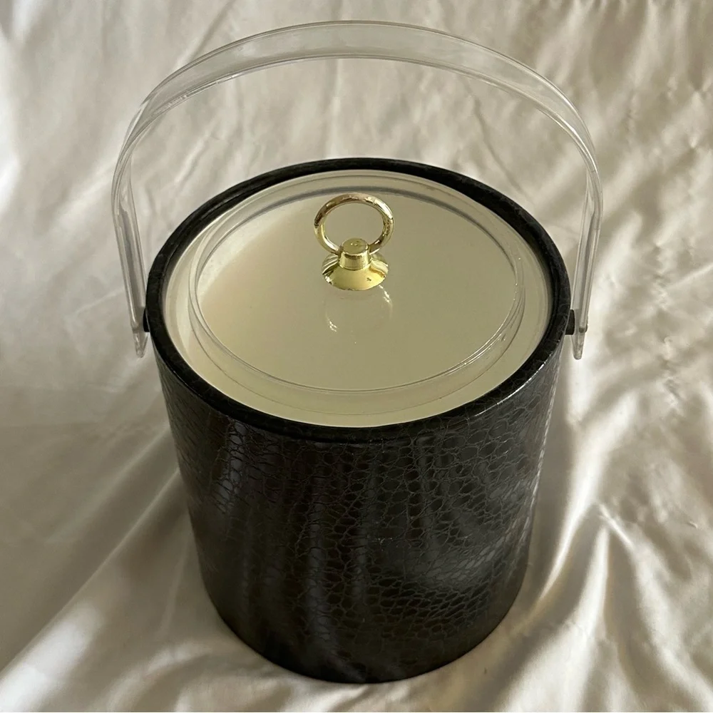 Super cool, vintage, mid century, modern alligator, embossed, lucite, ice bucket